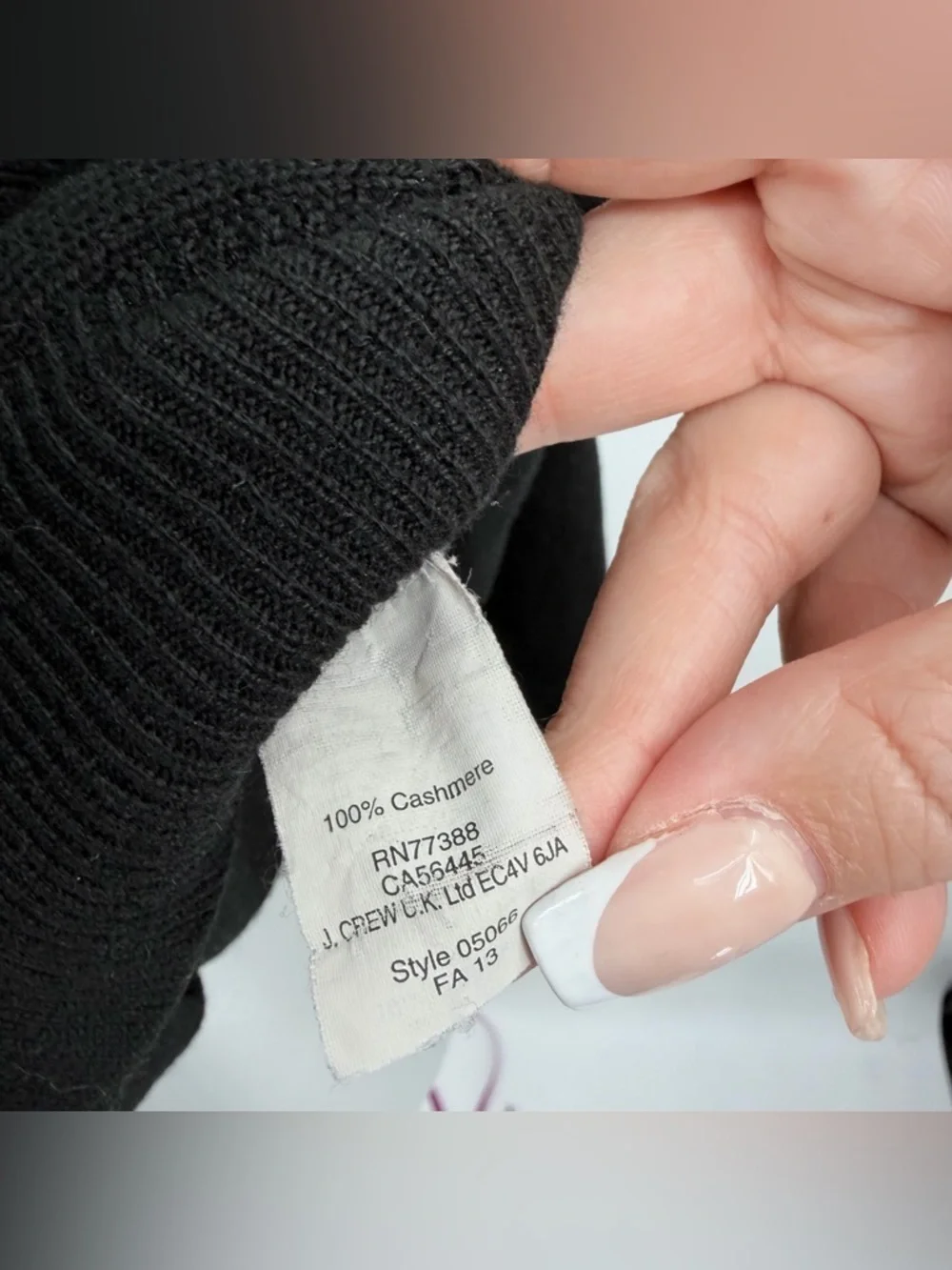 J. CREW COLLECTION Italian Cashmere Dolman Sweater Black 05066